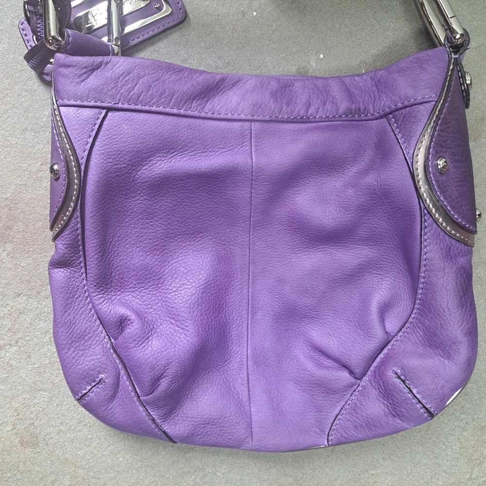 Y2k Core Indie Sleaze Slouchy Amethyst Purple Hobo Bag Gothic Jewel B Makowsky - Picture 4 of 9